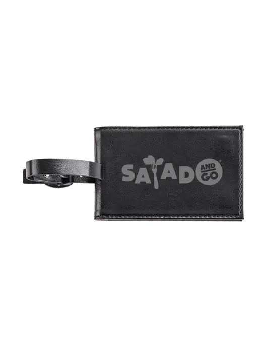 Fabrizio Black Executive Luggage Tag w/Salad And Go Logo