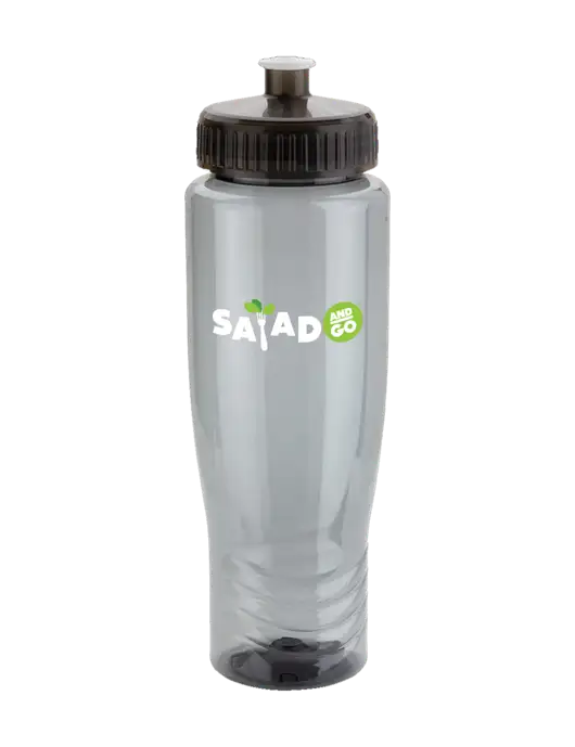 Roam Smoke 28 oz Eco-Polyclear Bottle with Push Pull Lid w/Salad And Go Logo