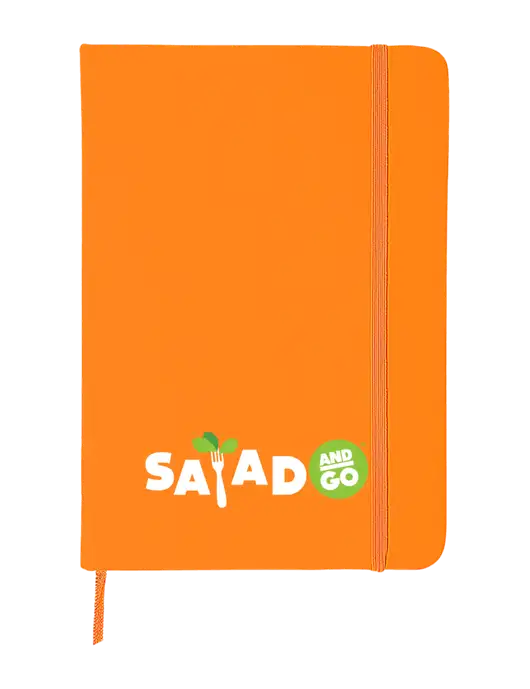 Orange Comfort Touch Bound Journal 5" X 7" w/Salad And Go Logo