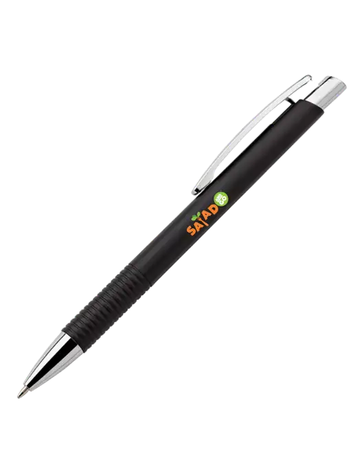 Malay Black Ballpoint Pen - Blue Ink w/Salad And Go Logo
