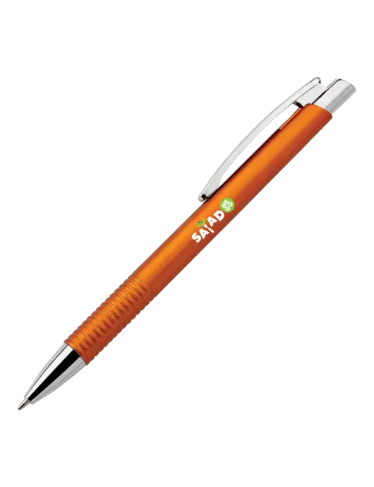 Malay Orange Ballpoint Pen - Blue Ink w/Salad And Go Logo