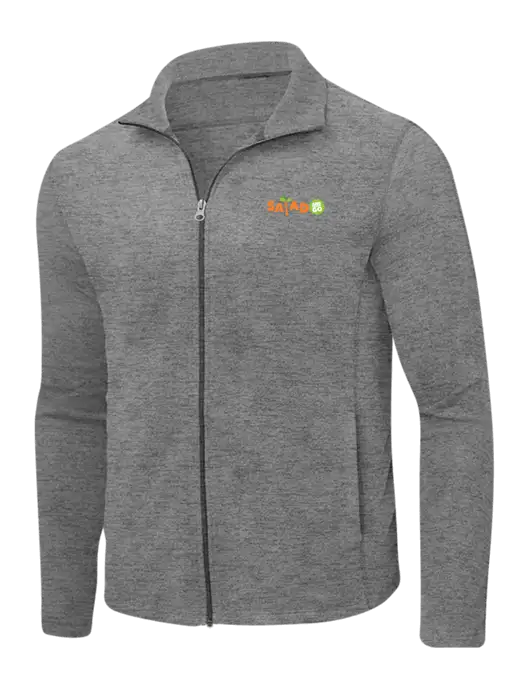 Medium Grey Heather Microfleece Full-Zip Jacket w/Salad And Go Logo