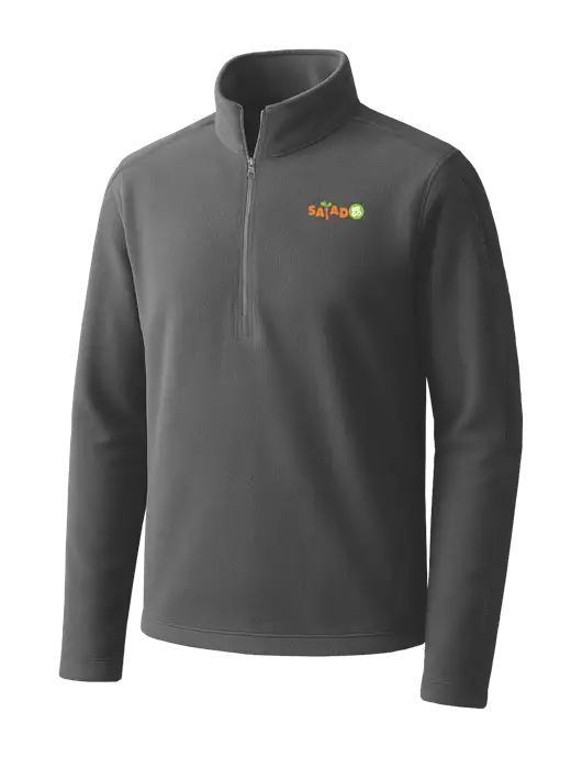 Medium Grey Microfleece 1/2 Zip Pullover w/Salad And Go Logo