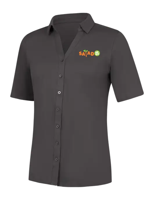 Womens Dark Grey City Stretch Top w/Salad And Go Logo