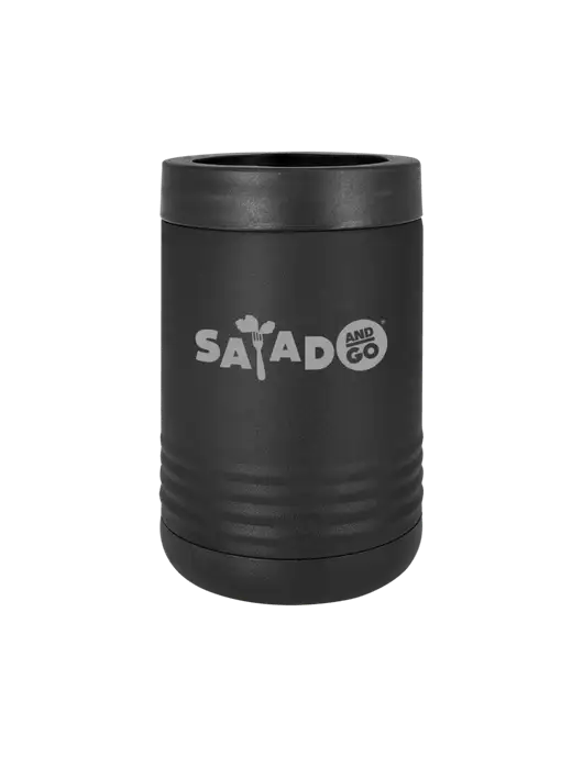 Polar Camel 12 oz Powder Coated Black Vacuum Insulated Beverage Holder w/Salad And Go Logo