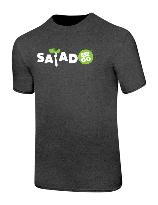 Ring Spun Dark Heather Grey 4.5 oz T-Shirt w/Salad And Go Logo