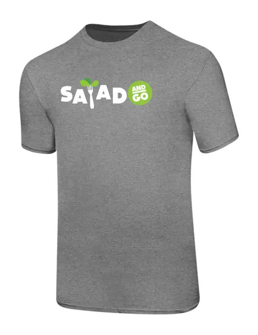Ring Spun Light Heather Grey 4.5 oz T-Shirt w/Salad And Go Logo