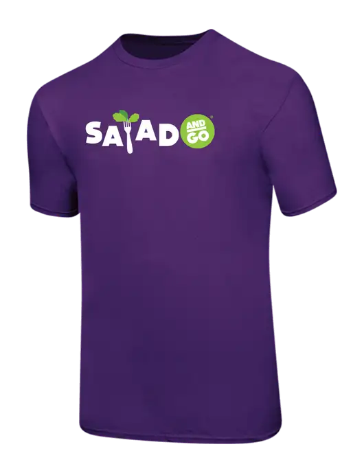 Ring Spun Purple 4.5 oz T-Shirt w/Salad And Go Logo