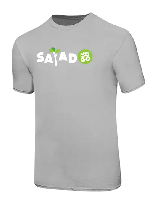 Ring Spun Silver 4.5 oz T-Shirt w/Salad And Go Logo