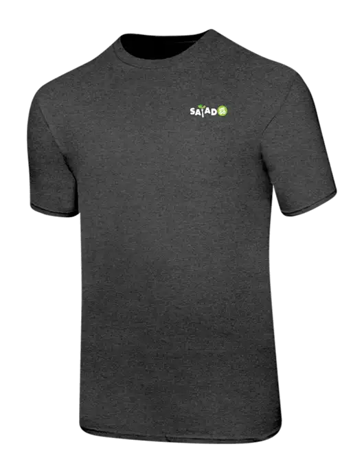 Ring Spun Dark Heather Grey 4.5 oz T-Shirt w/Salad And Go Logo