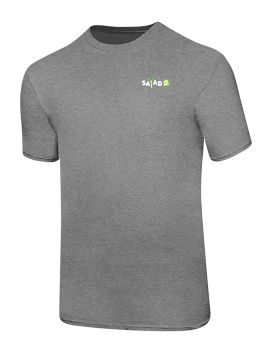 Ring Spun Light Heather Grey 4.5 oz T-Shirt w/Salad And Go Logo