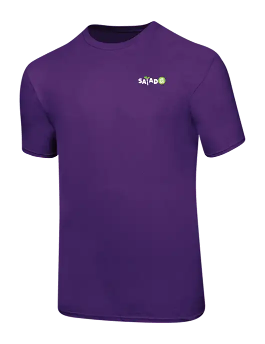 Ring Spun Purple 4.5 oz T-Shirt w/Salad And Go Logo