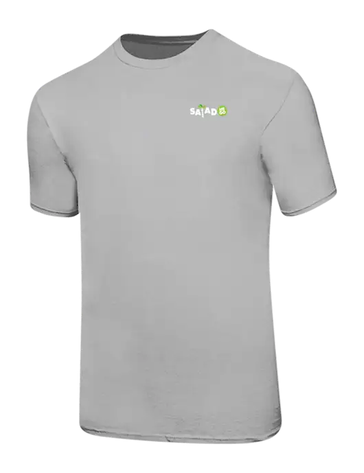 Ring Spun Silver 4.5 oz T-Shirt w/Salad And Go Logo