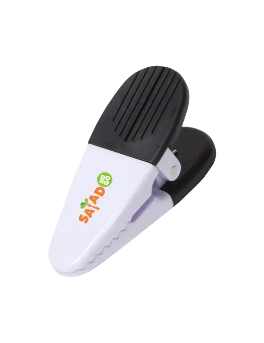 Magnetic White Power Clip w/Salad And Go Logo