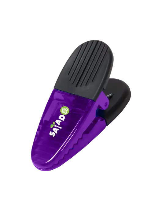Magnetic Purple Power Clip w/Salad And Go Logo