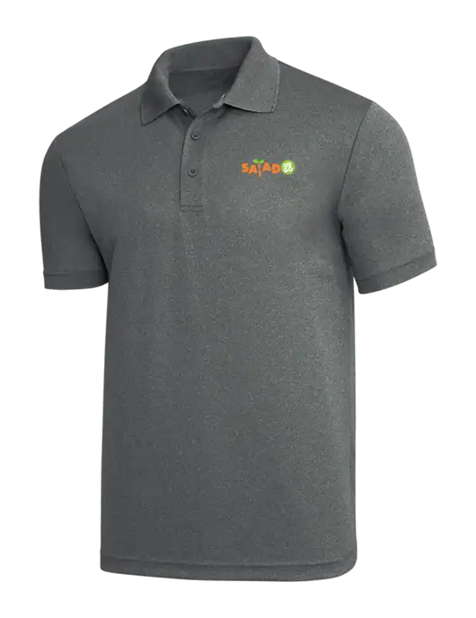 Medium Grey Heather PosiCharge RacerMesh Polo w/Salad And Go Logo