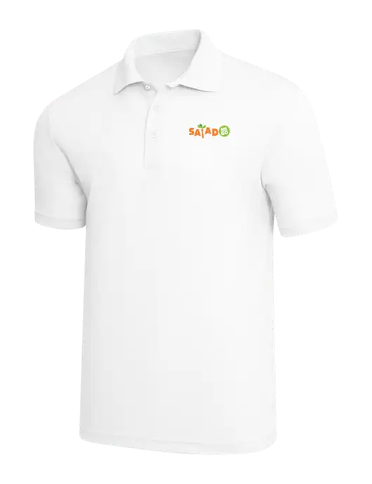 White PosiCharge RacerMesh Polo w/Salad And Go Logo