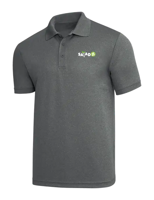 Medium Grey Heather PosiCharge RacerMesh Polo w/Salad And Go Logo