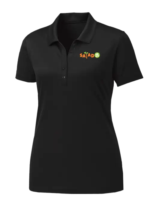 Womens Black PosiCharge Competitor Polo w/Salad And Go Logo