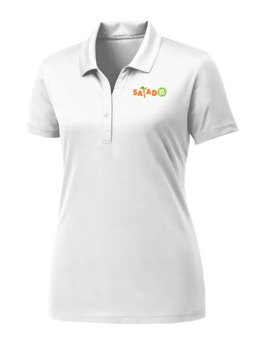 Womens White PosiCharge Competitor Polo w/Salad And Go Logo
