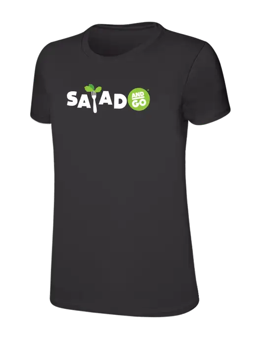 Womens Ring Spun Charcoal 4.5 oz T-Shirt w/Salad And Go Logo