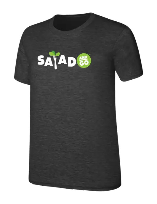 Womens Ring Spun Dark Heather Grey 4.5 oz T-Shirt w/Salad And Go Logo