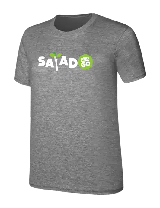 Womens Ring Spun Light Grey Heather 4.5 oz T-Shirt w/Salad And Go Logo