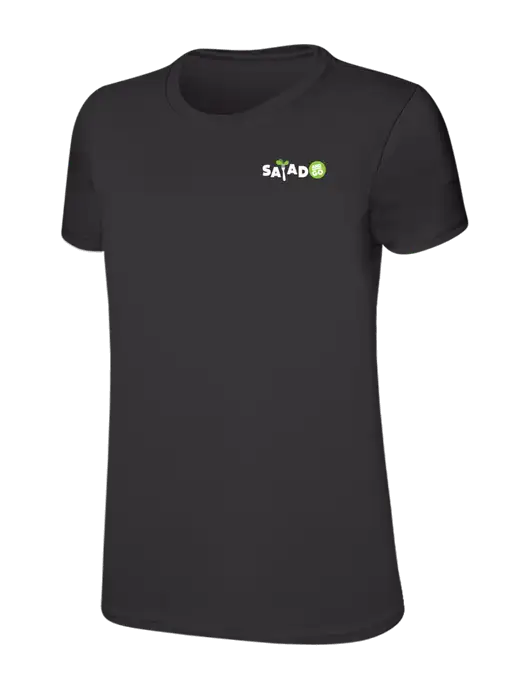 Womens Ring Spun Charcoal 4.5 oz T-Shirt w/Salad And Go Logo