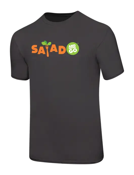 Ring Spun Charcoal 4.5 oz T-Shirt w/Salad And Go Logo