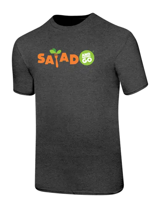Ring Spun Dark Heather Grey 4.5 oz T-Shirt w/Salad And Go Logo