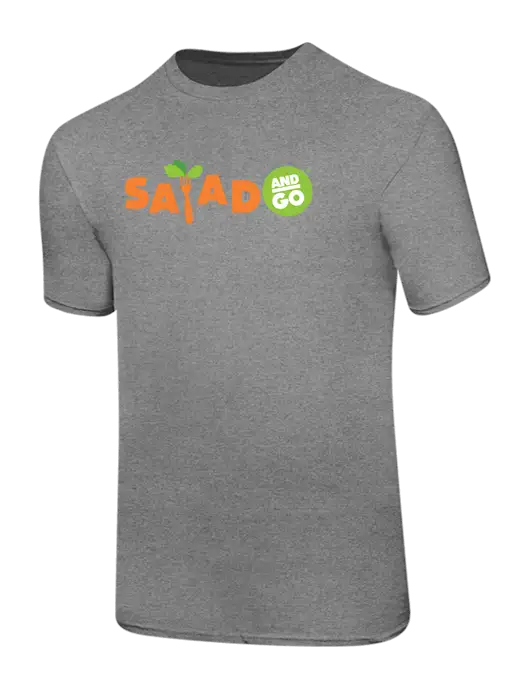 Ring Spun Light Heather Grey 4.5 oz T-Shirt w/Salad And Go Logo