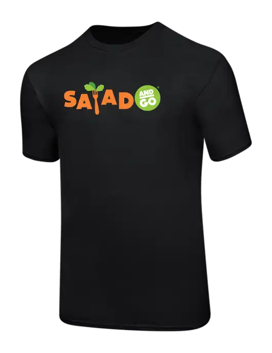 Ring Spun Jet Black 4.5 oz T-Shirt w/Salad And Go Logo