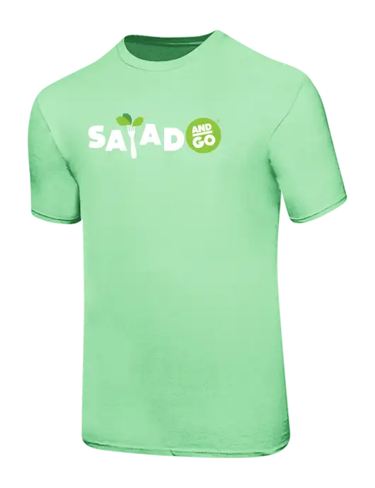 Ring Spun Light Green 4.5 oz T-Shirt w/Salad And Go Logo