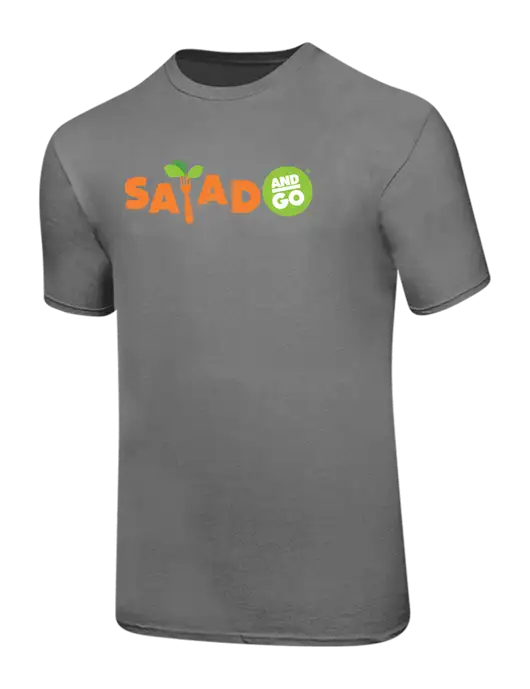 Ring Spun Medium Grey 4.5 oz T-Shirt w/Salad And Go Logo