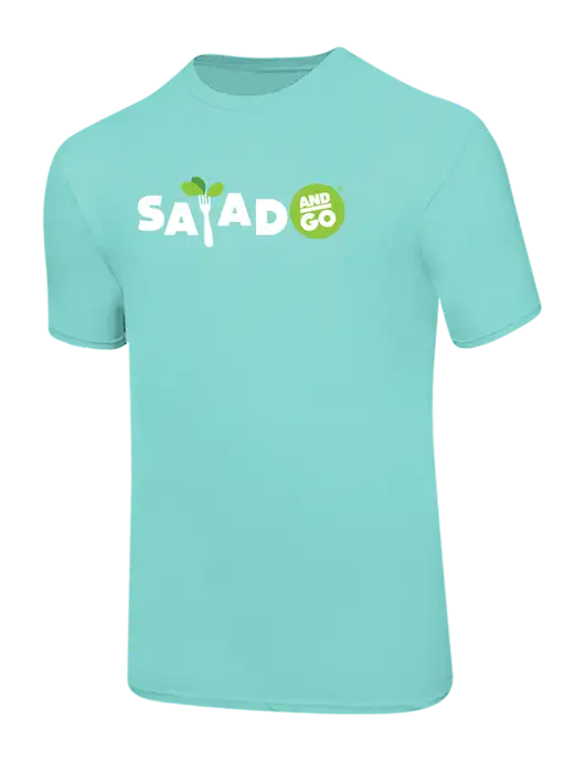 Ring Spun Seafoam 4.5 oz T-Shirt w/Salad And Go Logo