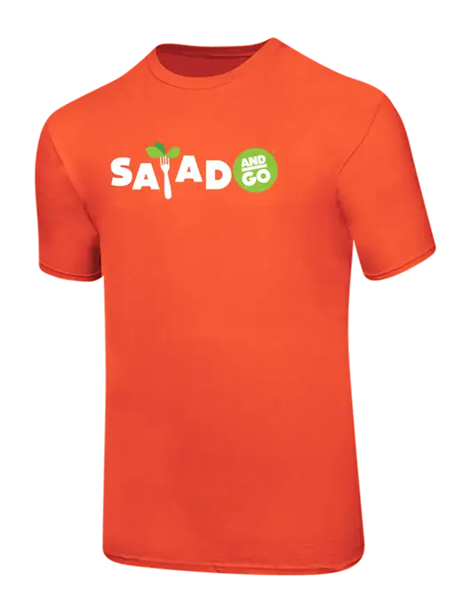Ring Spun Orange 4.5 oz T-Shirt w/Salad And Go Logo