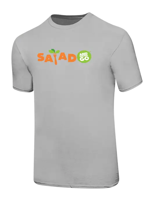 Ring Spun Silver 4.5 oz T-Shirt w/Salad And Go Logo