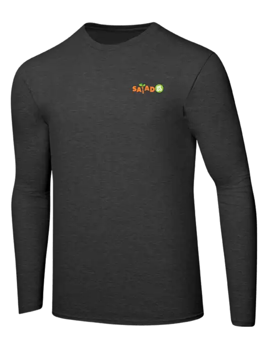 Ring Spun Dark Heather Grey 4.5 oz Long Sleeve T-Shirt w/Salad And Go Logo
