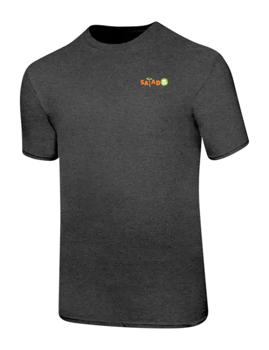 Ring Spun Dark Heather Grey 4.5 oz T-Shirt w/Salad And Go Logo