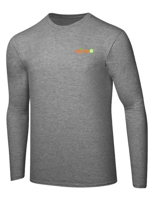 Ring Spun Light Heather Grey 4.5 oz Long Sleeve T-Shirt w/Salad And Go Logo