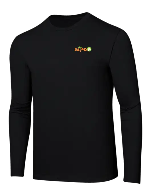Ring Spun Jet Black 4.5 oz Long Sleeve T-Shirt w/Salad And Go Logo