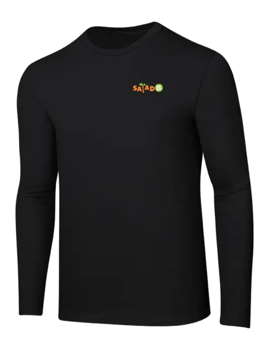 Ring Spun Jet Black 4.5 oz Long Sleeve T-Shirt w/Salad And Go Logo
