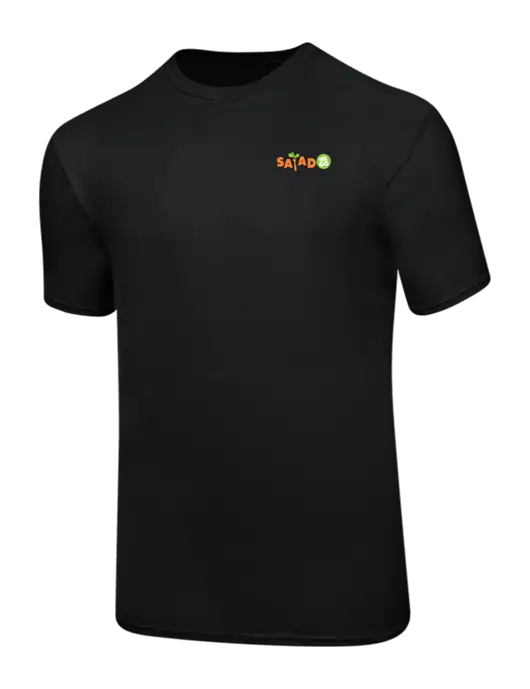Ring Spun Jet Black 4.5 oz T-Shirt w/Salad And Go Logo