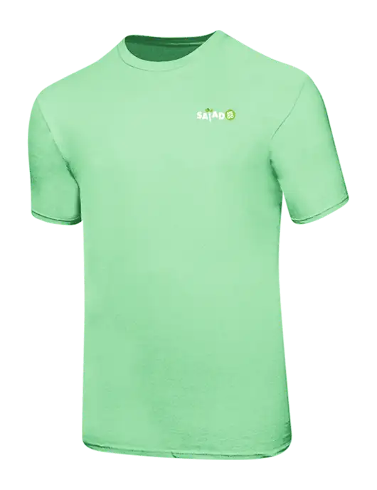 Ring Spun Light Green 4.5 oz T-Shirt w/Salad And Go Logo