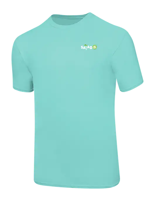 Ring Spun Seafoam 4.5 oz T-Shirt w/Salad And Go Logo