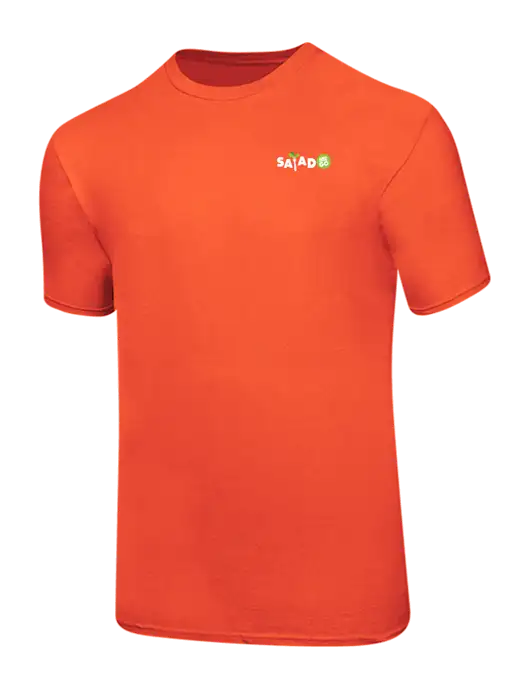 Ring Spun Orange 4.5 oz T-Shirt w/Salad And Go Logo