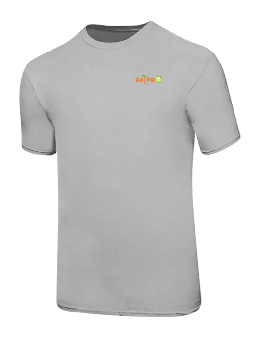 Ring Spun Silver 4.5 oz T-Shirt w/Salad And Go Logo