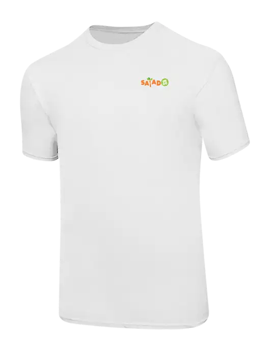 Ring Spun White 4.5 oz T-Shirt w/Salad And Go Logo