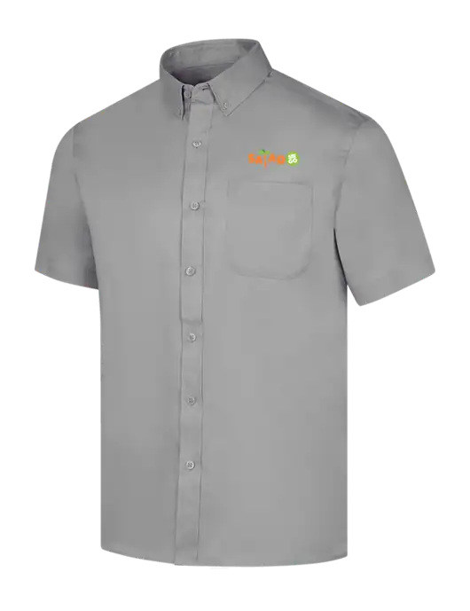 Short Sleeve Light Grey Superpro React Twill Shirt w/Salad And Go Logo