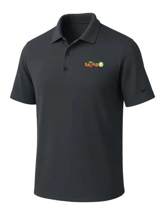 NIKE Dark Grey Dri-Fit Micro Pique Polo w/Salad And Go Logo
